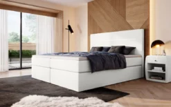 Boxspringbett Sejour Bouclé mit LED u. Stauraum
