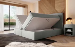 Boxspringbett Sejour Bouclé mit LED u. Stauraum