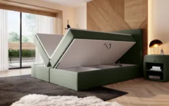 Boxspringbett Sejour Bouclé mit LED u. Stauraum