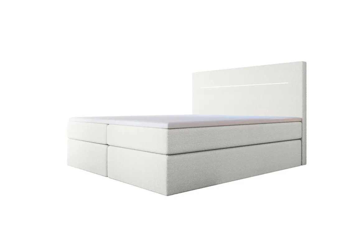 Boxspringbett Sejour Bouclé mit LED u. Stauraum