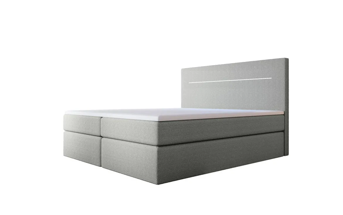 Boxspringbett Sejour Bouclé mit LED u. Stauraum