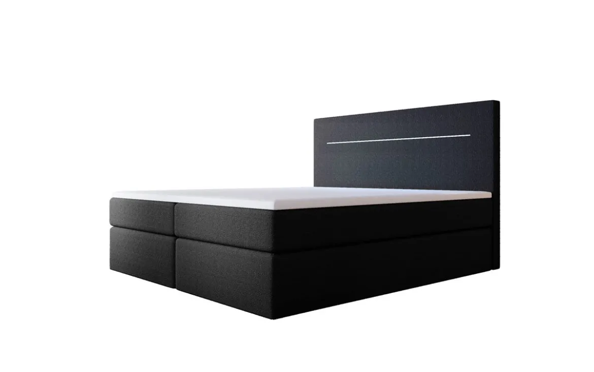 Boxspringbett Sejour Bouclé mit LED u. Stauraum