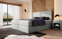 Boxspringbett Sejour Bouclé mit LED u. Stauraum