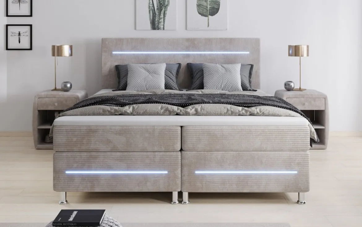 Boxspringbett Sejour mit LED in Cord