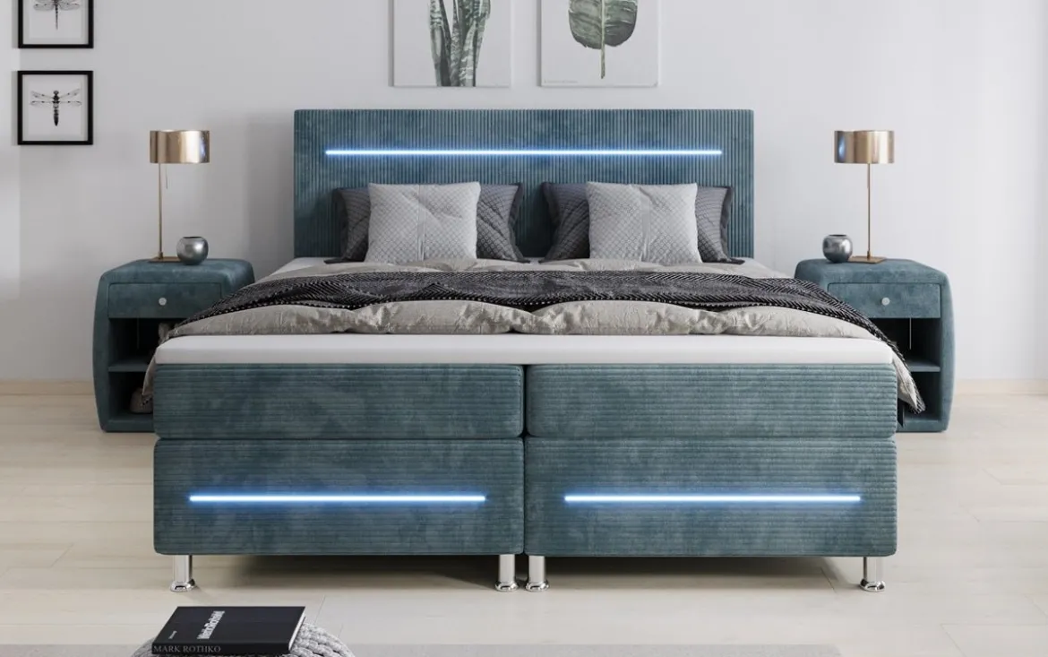 Boxspringbett Sejour mit LED in Cord