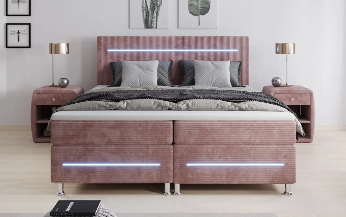 Boxspringbett Sejour mit LED in Cord