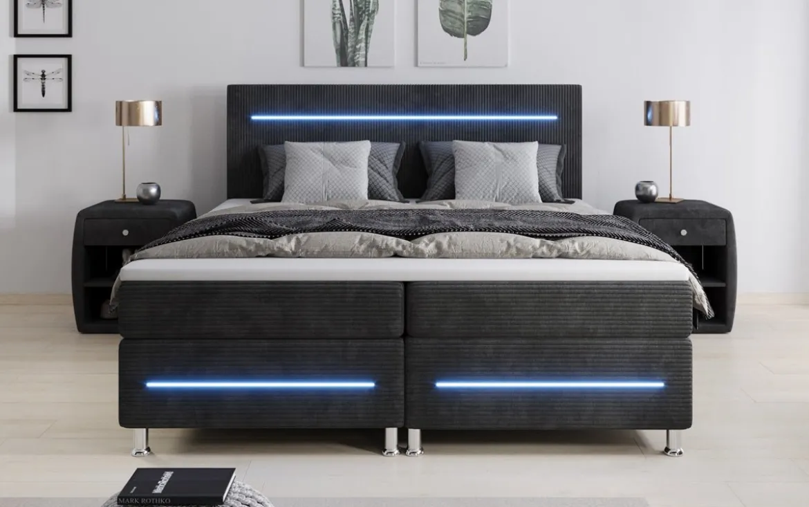 Boxspringbett Sejour mit LED in Cord