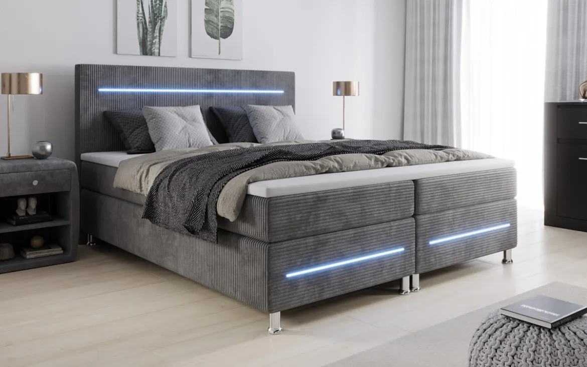 Boxspringbett Sejour mit LED in Cord