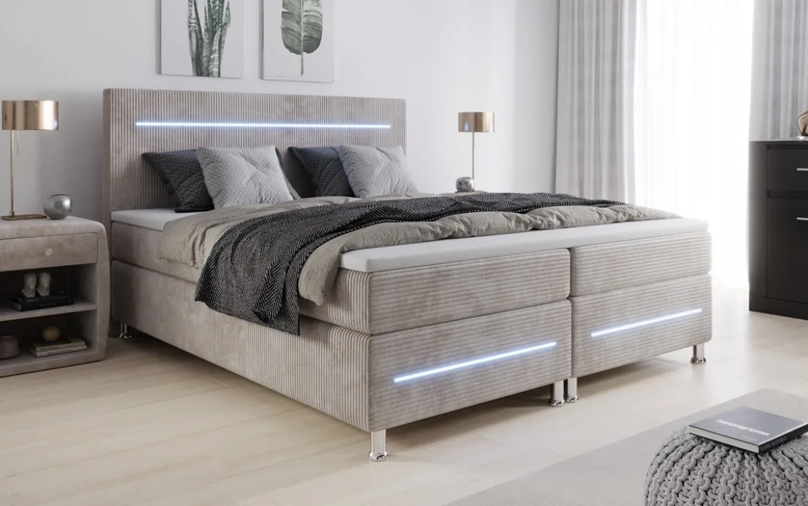 Boxspringbett Sejour mit LED in Cord