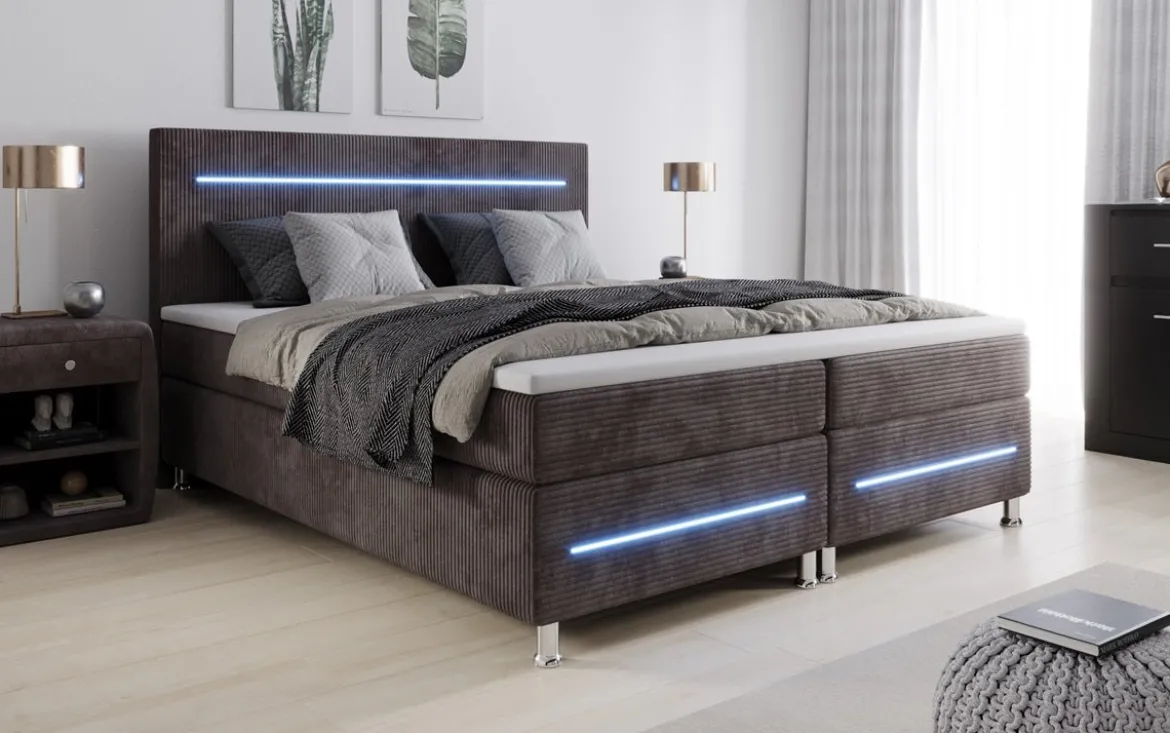 Boxspringbett Sejour mit LED in Cord