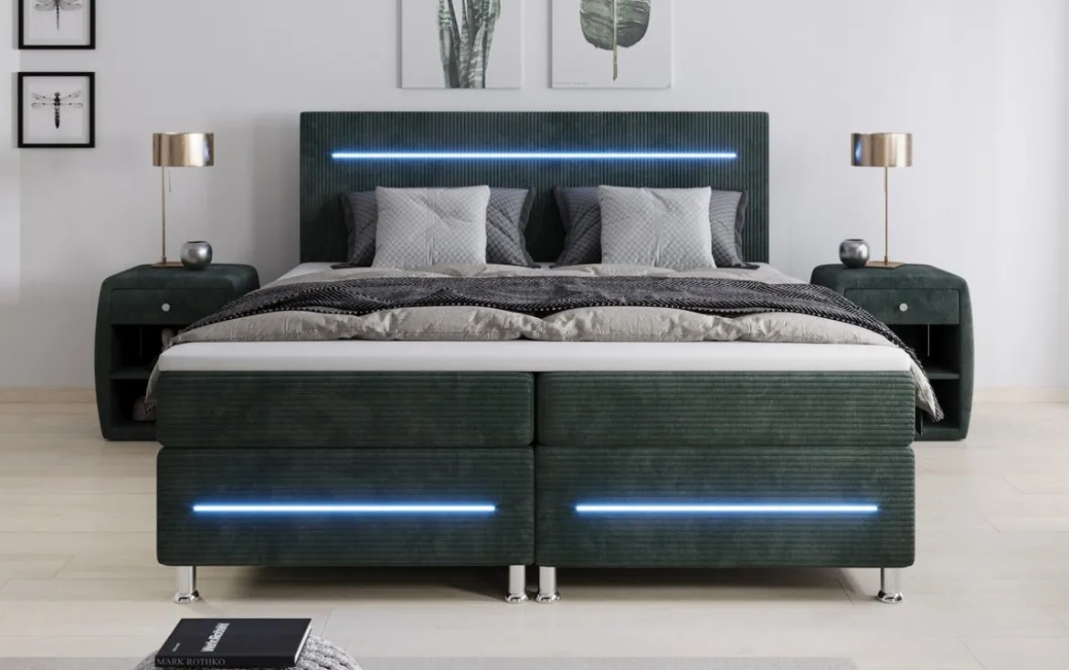 Boxspringbett Sejour mit LED in Cord
