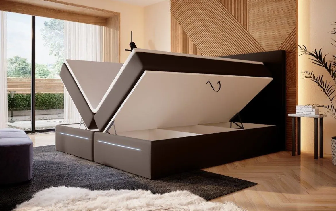 Boxspringbett Sejour mit LED u. Stauraum