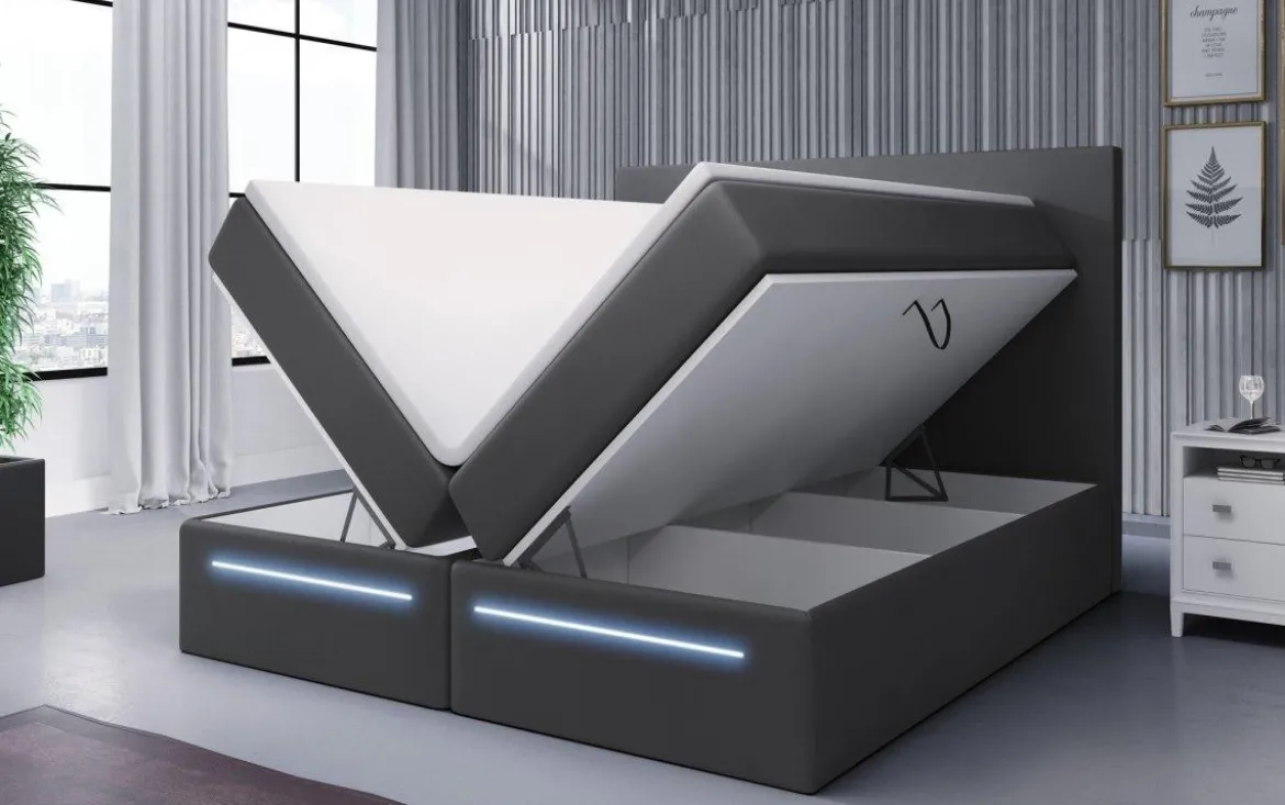 Boxspringbett Sejour mit LED u. Stauraum