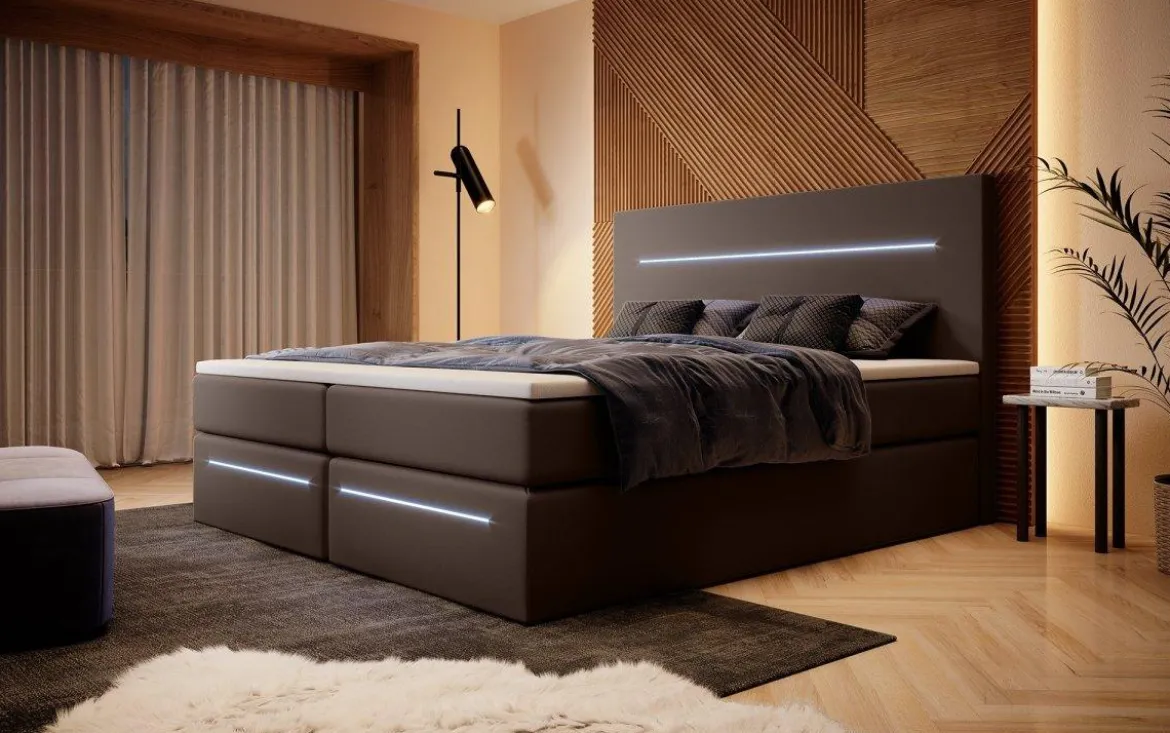 Boxspringbett Sejour mit LED u. Stauraum