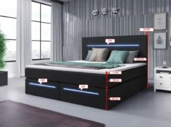 Boxspringbett Sejour mit LED u. Stauraum
