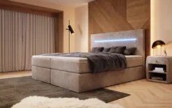 Boxspringbett Sejour mit LED u. Stauraum in Cord