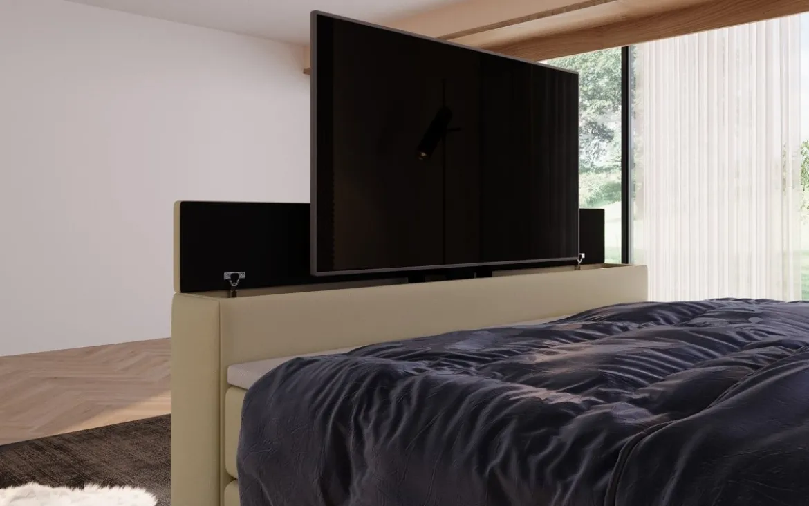 Boxspringbett Sejour mit TV Lift, RGB und Stauraum