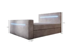 Boxspringbett Sejour mit TV Lift, RGB und Stauraum in Cord