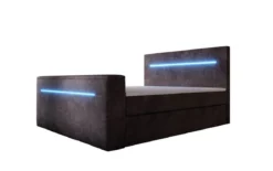 Boxspringbett Sejour mit TV Lift, RGB und Stauraum in Cord