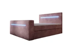 Boxspringbett Sejour mit TV Lift, RGB und Stauraum in Cord