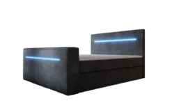 Boxspringbett Sejour mit TV Lift, RGB und Stauraum in Cord