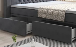 Boxspringbett Sera mit LED und Stauraum (4 Schubladen)
