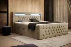 Boxspringbett Sera mit LED und Stauraum (4 Schubladen)