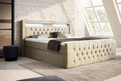 Boxspringbett Sera mit LED und Stauraum (4 Schubladen)