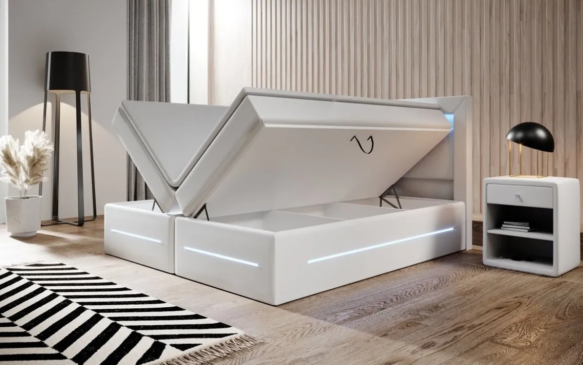 Boxspringbett Sevilla mit LED und Stauraum