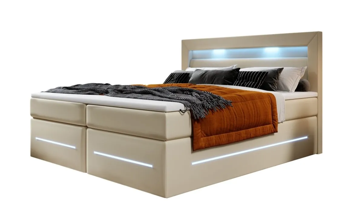 Boxspringbett Sevilla mit LED und Stauraum