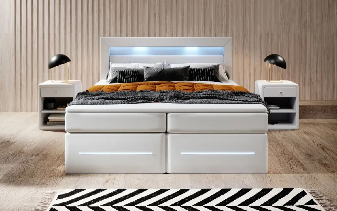 Boxspringbett Sevilla mit LED und Stauraum