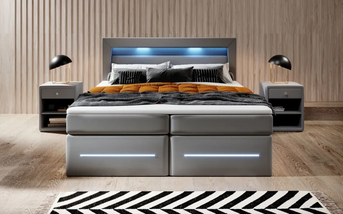 Boxspringbett Sevilla mit LED und Stauraum