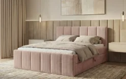 Boxspringbett Siena mit hochklappbarem Stauraum in Cord
