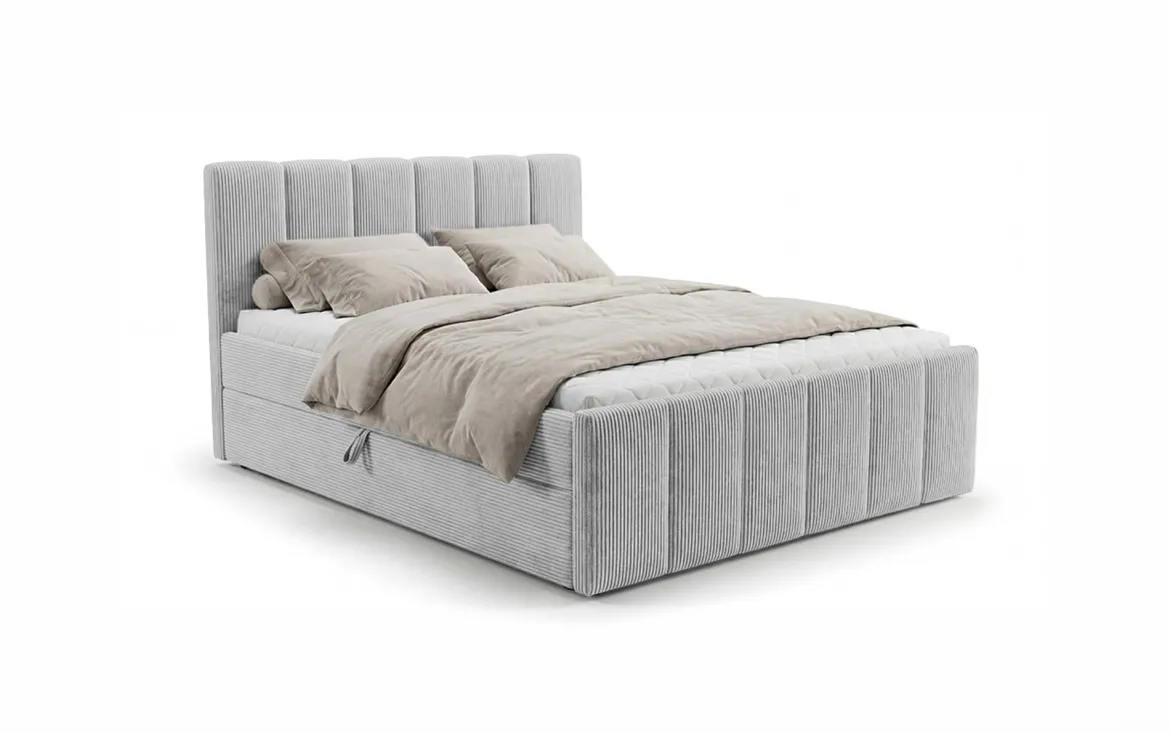 Boxspringbett Siena mit hochklappbarem Stauraum in Cord