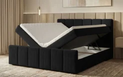 Boxspringbett Siena mit hochklappbarem Stauraum in Cord