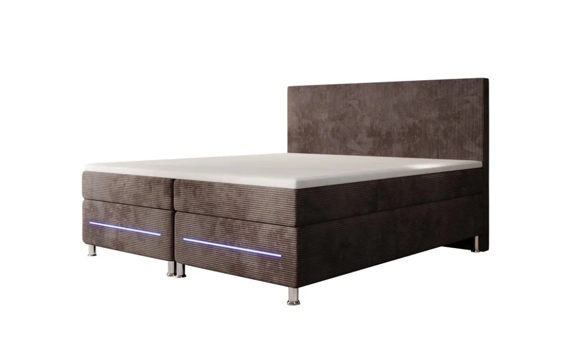Boxspringbett Simple mit LED in Cord