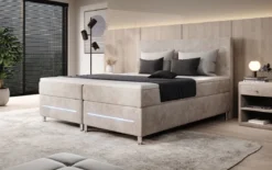 Boxspringbett Simple mit LED in Cord