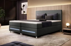 Boxspringbett Simple mit LED in Stoff