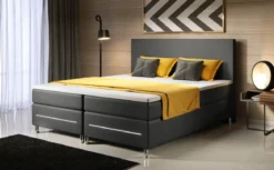 Boxspringbett Simple mit LED in Stoff