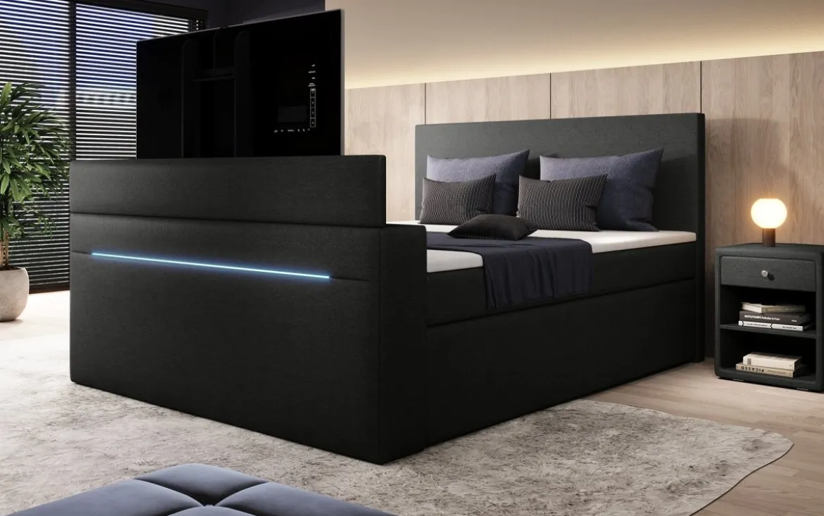 Boxspringbett Simple mit TV Lift und LED