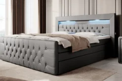 Boxspringbett Sonno mit RGB, USB und Stauraum
