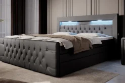 Boxspringbett Sonno mit RGB, USB und Stauraum