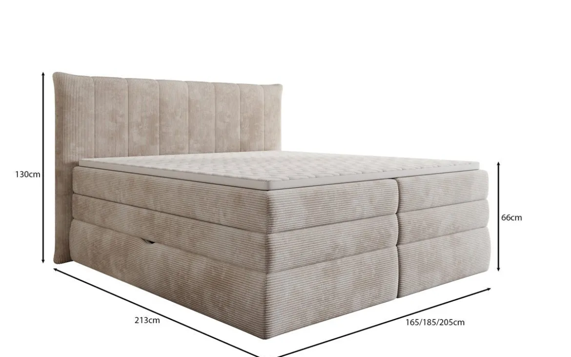 Boxspringbett Stella mit Stauraum in Cord