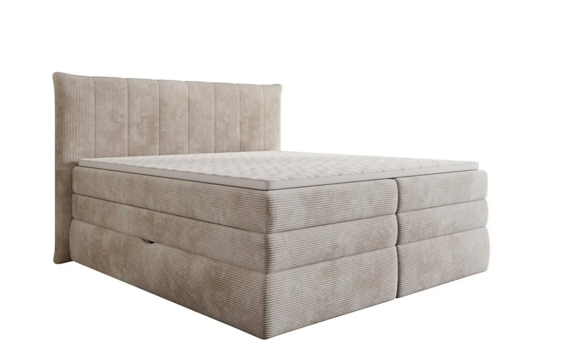 Boxspringbett Stella mit Stauraum in Cord