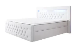 Boxspringbett Sunshine mit indirekter Beleuchtung, USB und Stauraum