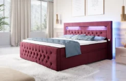 Boxspringbett Sunshine mit indirekter Beleuchtung, USB und Stauraum