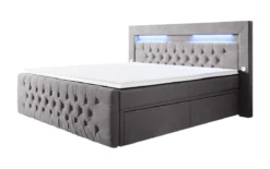 Boxspringbett Sunshine mit indirekter Beleuchtung, USB und Stauraum