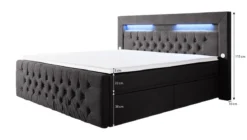 Boxspringbett Sunshine mit indirekter Beleuchtung, USB und Stauraum