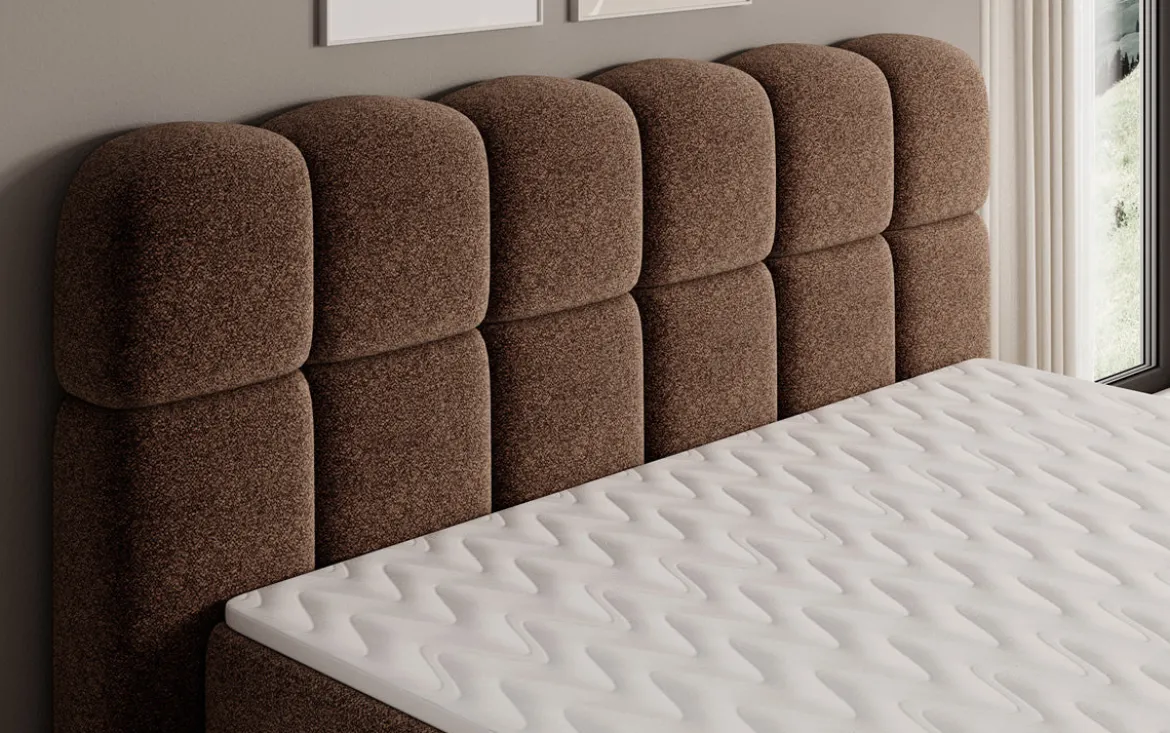 Boxspringbett Tilde in Strukturstoff mit Stauraum