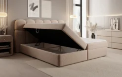 Boxspringbett Tilde in Strukturstoff mit Stauraum